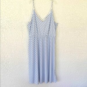 H&M Blue and White Striped  Dress spaghetti straps size XL